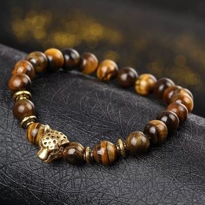 Jasper Stone Pearl Marble Beaded Leopard Bracelet - Unisex